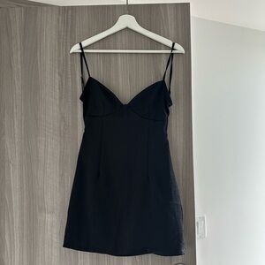Beginning Boutique Open Back Black Strap Mini Dress